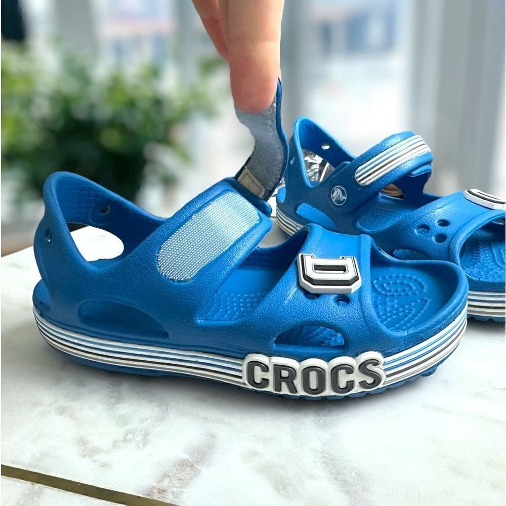 CROCS Toddler Kids Childrens Crocband Sandals Blue size 12C - Picture 9 of 16